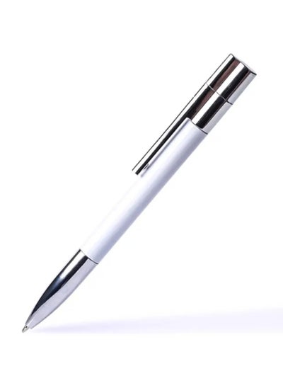 Buy 64GB USB Flash Drive In The Shape of A Metal Ballpoint Pen Eye catching Design Making It A Suitable Gift For Businessmen Promotion Colleagues And Friends White Color in Saudi Arabia