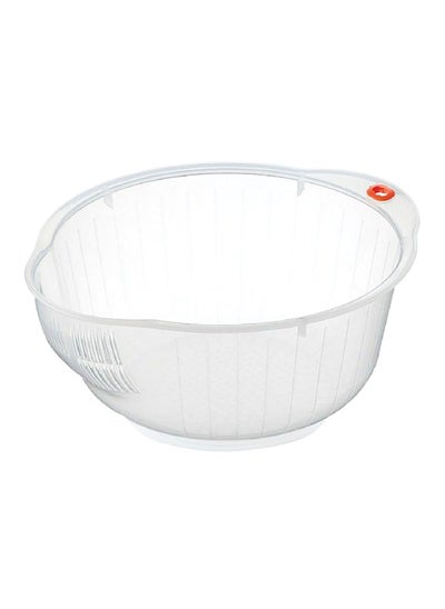 Buy BPA-Free Plastic Dishwasher Safe Rice Washing Bowl Clear 4 x 8.5 x 9.5 Inch 80305 in Saudi Arabia