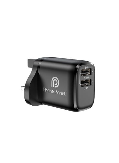 اشتري 12w Dual ports Travel charger safe and fast charging Black في السعودية