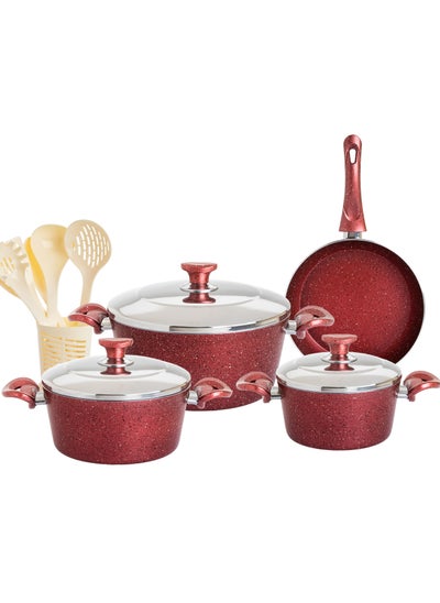 Buy 13 Pieces Turkish Granite Cookware Set With Stainless Steel lid in Saudi Arabia