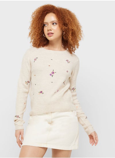 Buy Embroidered Knitted Sweater in UAE