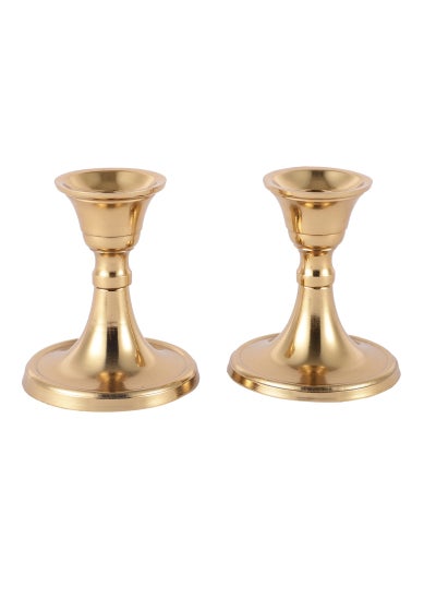 Buy Voidrop Mini Candlestick Holders Set 2 Pcs,Taper Candle Holders, Candle Holders, candle holders for table centerpiece for Wedding, Festival, Party and Festival Decor (Gold) in UAE