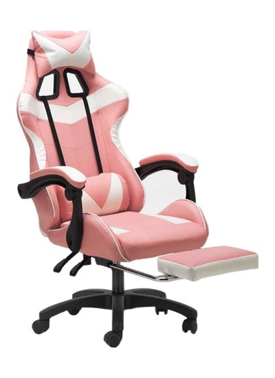 Buy Ergonomic Gaming Chair Heavy Duty Office Throne with Headrest Armrest and Footrest Pink in UAE