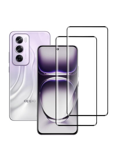 اشتري Tempered Glass Screen Protector for OPPO Reno 12/Reno 12 Pro, 3D Full Coverage, Curved Edge, 2 Pack في الامارات