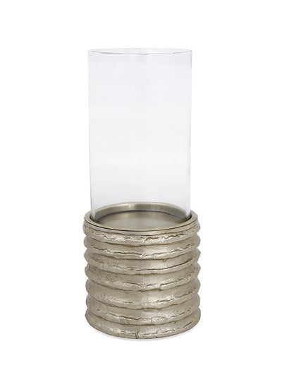 اشتري Hayden Candle Holder, Gold & Clear - 14x33 cm في الامارات