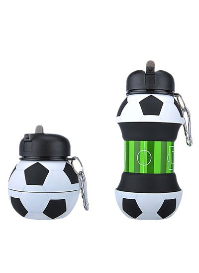 Buy Football Soccer Ball Collapsible Foldable Silicone Kids Water Bottle For Camping Hiking School Sports Water Bottles BPA FREE in UAE