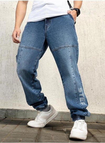 Buy Mid Rise Relaxed Fit Cut & Sew Panel Jeans in Saudi Arabia