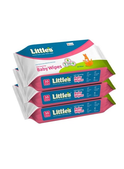 Buy Soft Cleansing Baby Wipes (30 Wipes X Pack Of 3) in Saudi Arabia