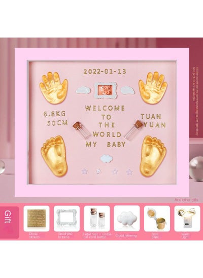 Buy Newborn Baby Baby One Year Old Commemorative Full Moon Gift Handprint Inkpad Photo Frame in UAE