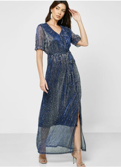 Buy Shimmer Wrap Dress in UAE