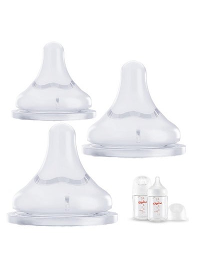 Buy Pack Of 3 Wide-Necked Feeding Bottle Nipple 3 Months+, For Pigeon Bottle in UAE