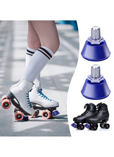 Buy Double Row Roller Skate Brakes, SYOSI Roller Skates Toe Stops Plugs Rubber Brake Block Stoppers 82A PU jam Plugs for Roller Skates Accessories, 2 Pack About 5X5CM (Blue) in UAE