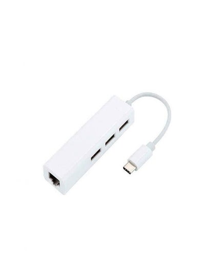Buy Type-C To 3 Port USB & j45 Hub in Egypt