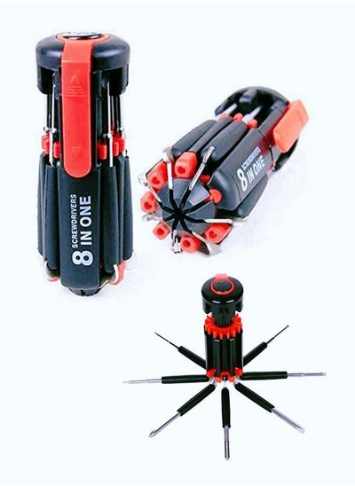 Buy 8 in 1 Multi Screwdriver Tool Set with 6 LED Lights in UAE