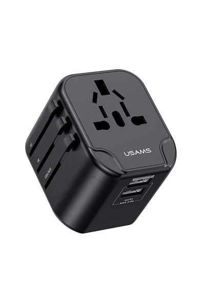 Buy USAMS US-CC173 T55 12W Dual USB Universal Travel Charger US / AU / EU / UK Plug Converter in UAE