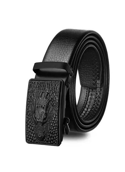 Buy Men's automatic buckle business belt Snakeheaded fish in Saudi Arabia