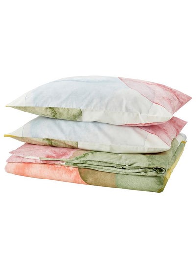 Buy Duvet Cover And 2 Pillowcases Multicolour 240X220 And 50X80 Cm in Saudi Arabia