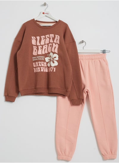 Buy Girls  Printed Cotton Set of sweatshirt and pants in Egypt