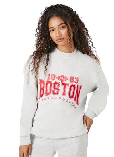 اشتري Fleece Boston Graphic Pullover في مصر