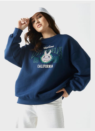 Buy Embroidered Crew Neck Sweatshirt in UAE