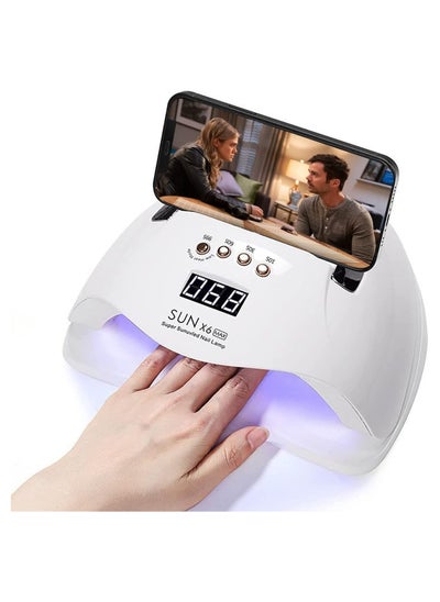 Buy UV LED Nail Lamp, 220W UV Nail Polish Light with Phone Holder Professional Nail Gel Polish Dryer Curing Lamp with 4 Timer Setting, Auto Sensor 45 Beads for Nail Art Design in Saudi Arabia