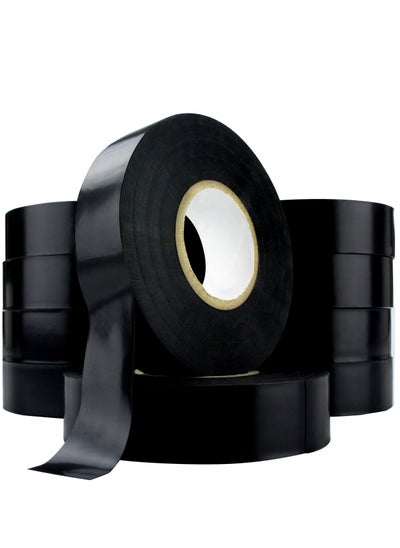 Buy Black Electrical Tape Jumbo Roll 10 Pack, Huge 60 Foot Rolls Of 3/4 Inch PVC Vinyl With Ultra Weather-Resistant Adhesive. Withstands High Heat for Electrician Automotive Use in Saudi Arabia