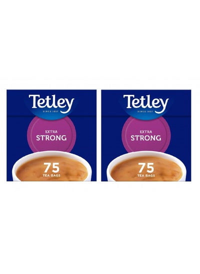 اشتري Tetley Extra Strong Tea Bags 75 per pack - Pack of 2 في الامارات