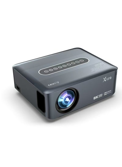 Buy Portable Smart Projector 1080P Ultra Full HD 8K AI Intelligence Wireless Bluetooth Projector 12000 Lumens Dual Band WiFi Grey in Saudi Arabia