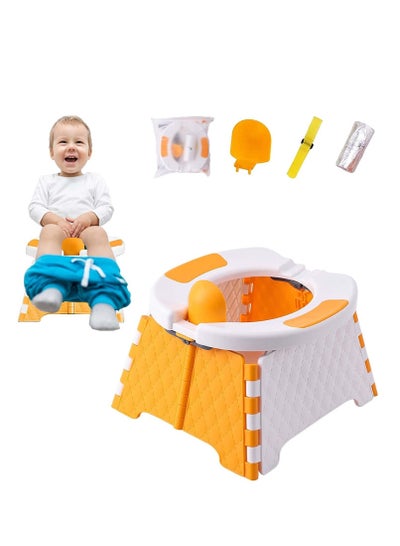 Buy Portable Potty for Toddler Travel,  Foldable Potty Training Seat for Boys Girls, Collapsible Potty, Toddler Potty Chair for Home, Car, Outdoor Travel, Picnic, Beach, With 30 Disposable Bags in UAE