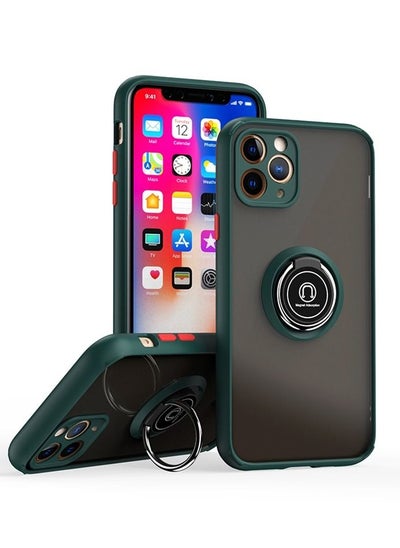 اشتري جراب لهاتف iPhone 11 pro Max غطاء خلفي واقٍ حلقة مع حافظة مغناطيسية لهاتف iPhone 11 Pro max Green 6.5 " في السعودية