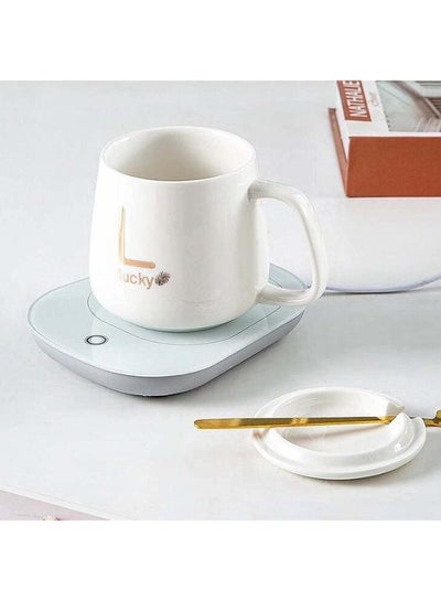 اشتري VIO Coffee Mug Warmer with Mug  Coffee Cup Mug Warmer for Desk with Auto Shut Off  Electric Beverage for Keeping Cocoa Soop Tea Water Milk Warm  Cup and Spoon (WHITE) في الامارات