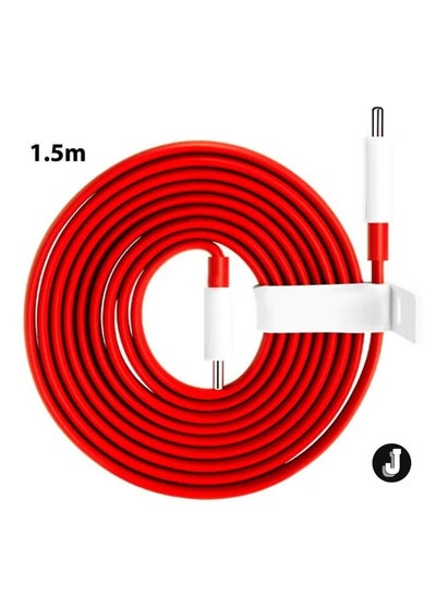 Buy "Original Type-C Warp Charging Cable – Quick Charge PD, Dash Charging, Type-C to Type-C, 1.5M Red" in UAE