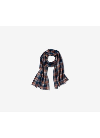 Buy Men Woven Scarf, Navy and Orange in UAE