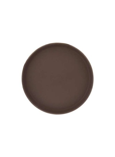 اشتري Non Slip Plastic Slip Tray Brown Round 40 cm في الامارات