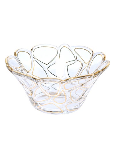 Buy Stone Deep Design Fruit Plate, Clear & Gold - Large in UAE