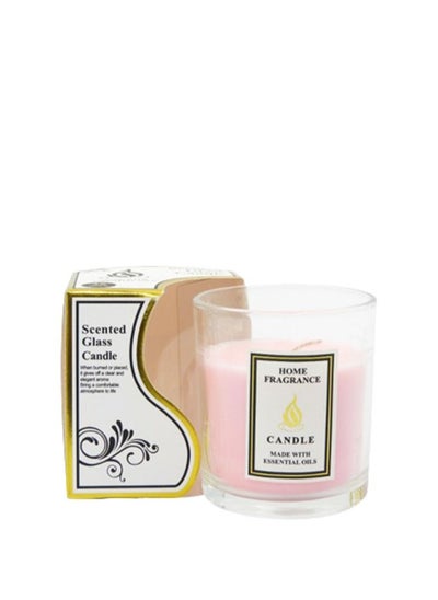 Buy Home Lights Highly Scented Candles Smokeless Long Lasting With Long Burn Time Home And Office Decor Pink 8x8x8cm in UAE