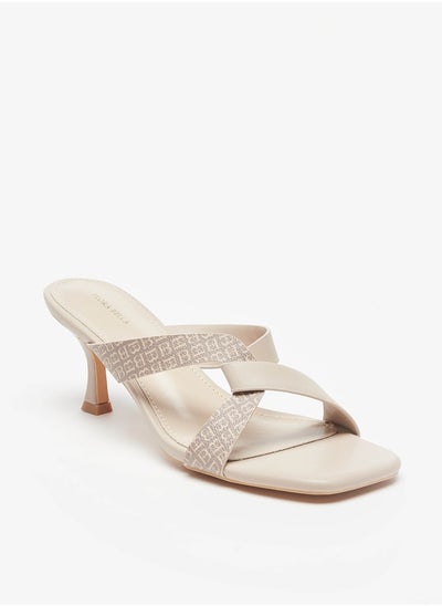 Buy Strappy Slip-On Sandals with Stiletto Heels in Saudi Arabia