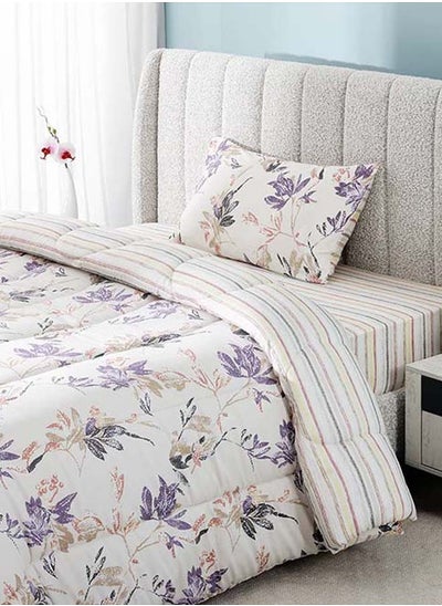 Buy Hamilton Single-Sized Comforter Set, Purple - 150x200 cm in UAE