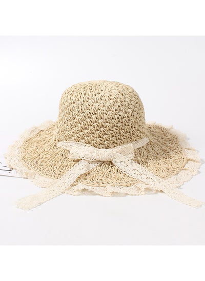 Buy New Fashionable and Elegant Straw Hat with Bow Tie Straw Hat in UAE