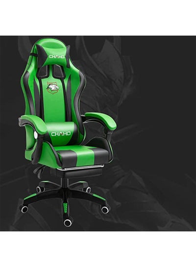 Buy Gaming Chair Office Chair， High Back Computer Chair with Footrest and Lumbar Support， Ergonomic Chair with 360°-Swivel Task Chair (Green+Black) in UAE