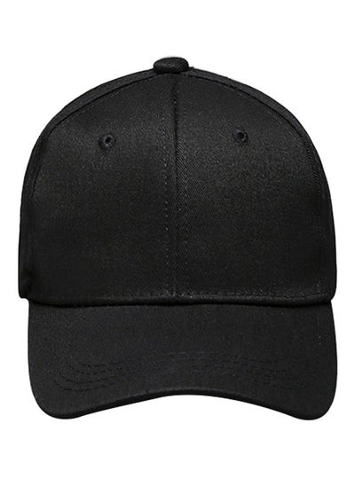 Buy Cotton Solid Baseball Cap Black in Saudi Arabia