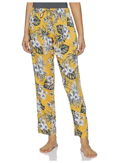 اشتري Floral Yellow Viscose Pyjama Women Single Regular Fit Casual Pyjama في الامارات