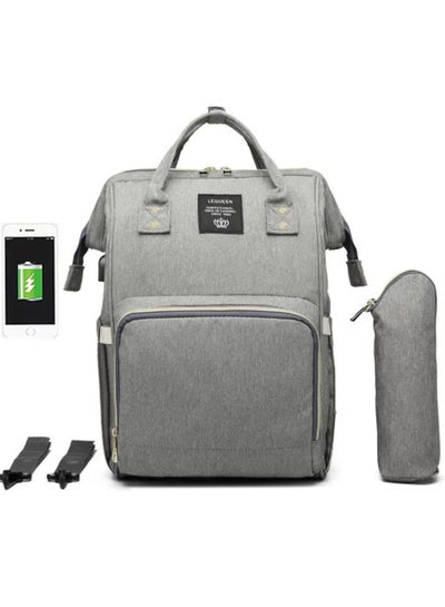 Buy LEQUEEN Bag 5th Generation With Stroller Hook and Warmer Bottle Grey in Egypt