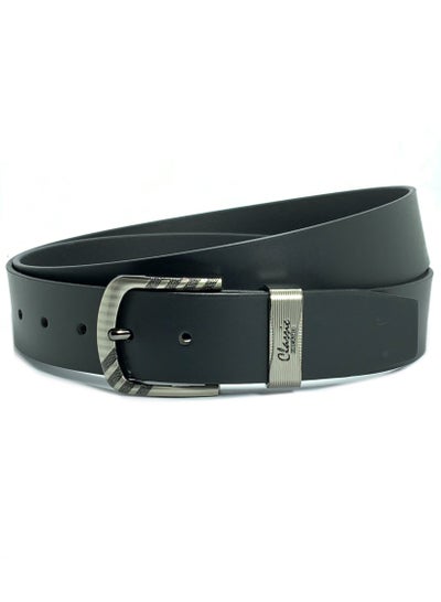 Buy Classic Milano Genuine Leather Belt Men Semi Casual Belt for men Men's belt DDL Smooth 40MM (Black) by Milano Leather in UAE