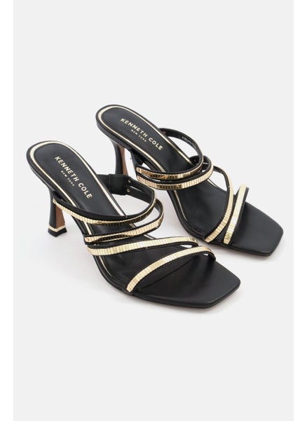 Buy Women Medium Blanche Strappy Heeled Sandals, Black/Gold in UAE