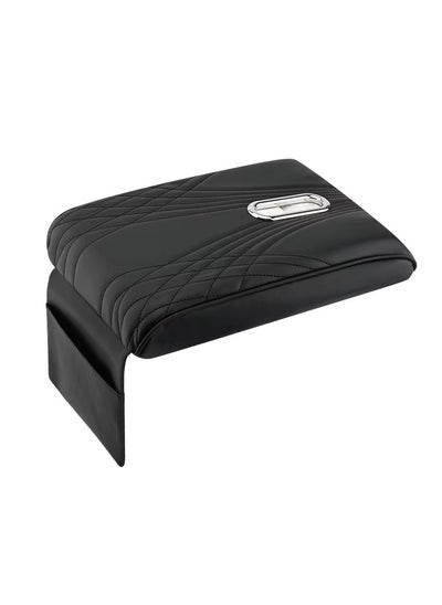 Buy Car Center Console Armrest, Car Armrest Box Padding PU Leather Center Console Cover Design Interior, Car Armrest, Car Accessories, Car Seat Cover (Black With Tissue) in Saudi Arabia