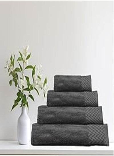 اشتري Cotton Towel Model 20 Jacquard - Size: 33 cm x 33 cm - Color: Graphite - Made In Egypt. في مصر