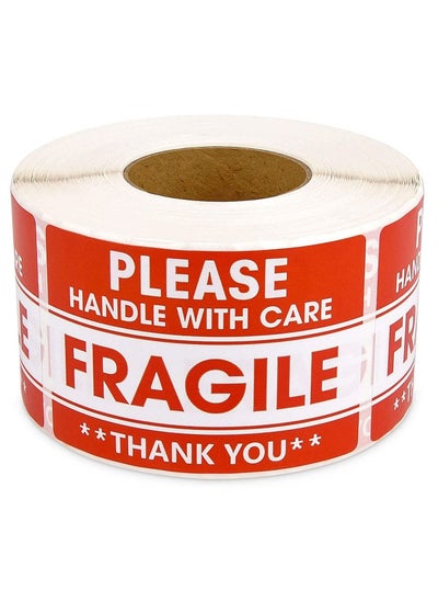 Buy Fragile Warning Stickers 500pcs  3 x 2 inch, Self Adhesive, Easy to Peel, Please Handle with Care Thank You Labels For Safe Shipping Packing in UAE