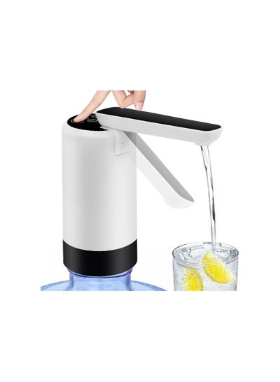 Buy Foldable Water Dispenser for 5 Gallon, Continuous Pumping Electric Water Jug Pump, Portable Drinking Water Pump, Timing and Quantitative Pumping, 3 Button Mode, Rechargeable (White)(1 Pack) in UAE
