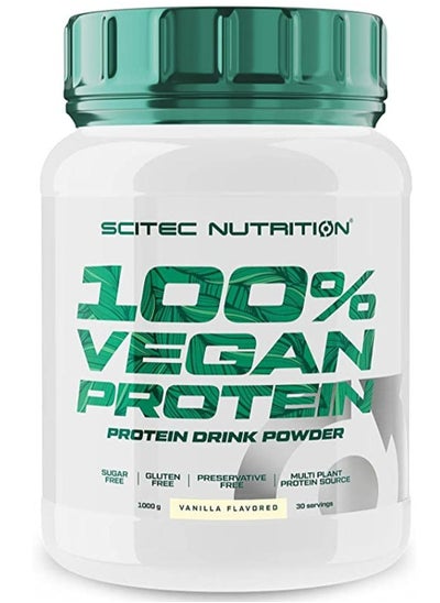 Buy Scitec Nutrition 100% Vegan Protein- Vanilla Flavor, 1 Kg in UAE